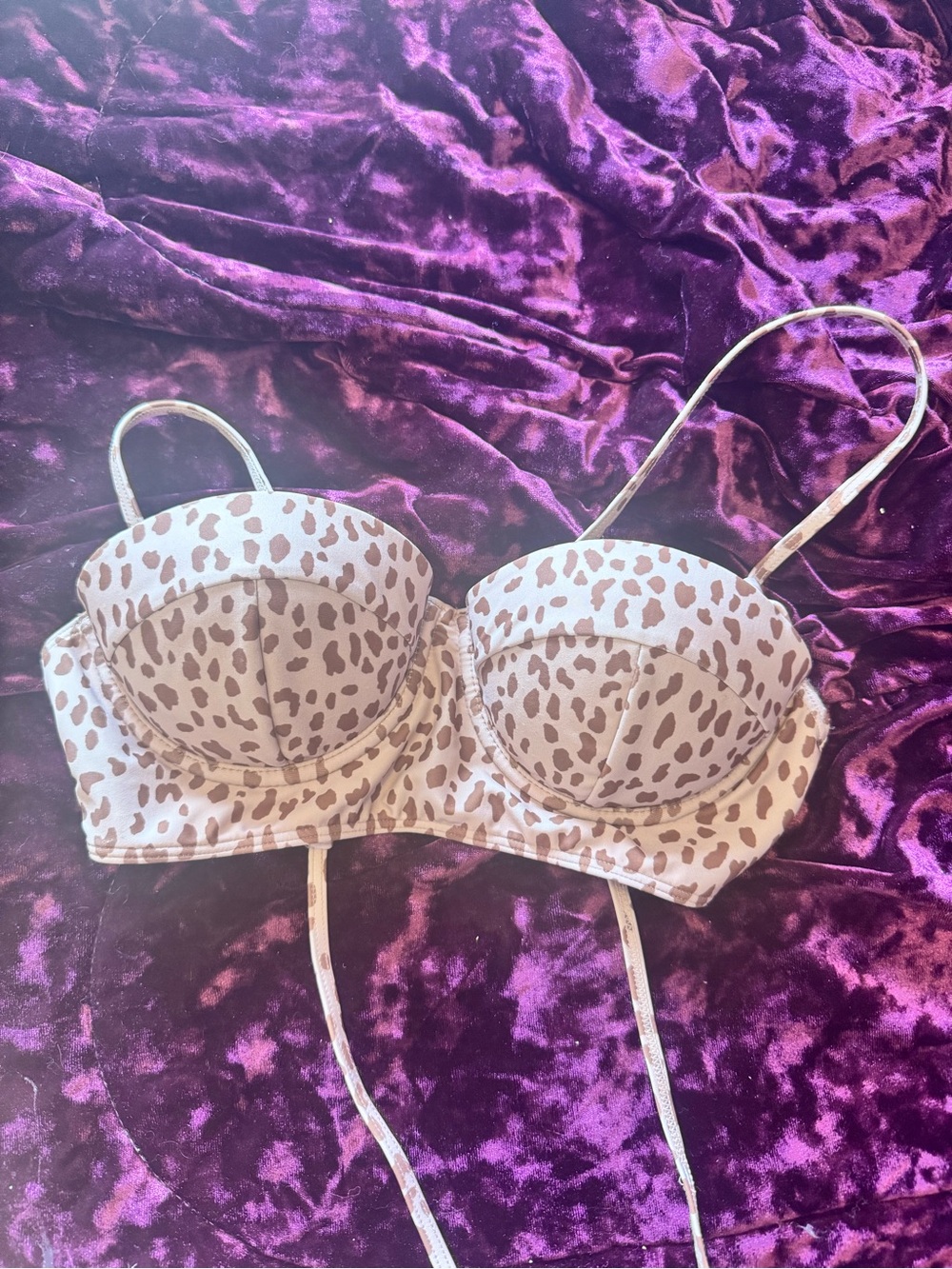Forever 21 Beige Leopard Print Underwire Bustier Bra